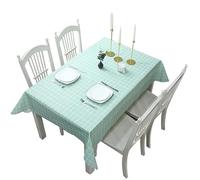 1pcs137*180cm Blue Checkered PVC Table Cloth Party Wipeable Tablecloths Rectangular, Plaid Tablecloth Plastic Wipe Clean Tablecloth Stain Resistant Waterproof,Oil-proof Gingham Table Cover for Dinner