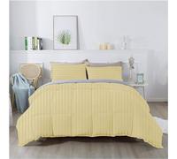 1Piece 100% Egyptian Cotton 800 Thread Count Comforter Double Size (200"x200" CM), With 400 GSM for All Seasons - Soft, Breathable & Lightweight - Ivory Stripe