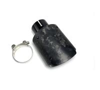 1Piece Car Forged Matte Carbon Exhaust Tail End Straight Flange Universal Black Stainless Steel Muffler Pipe Parts Car Exhaust Tip(ID 57MM OD 89MM)