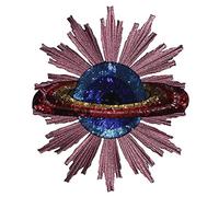 1piece Craft Beaded Sequin Globe Embroidery Patches Iron on Applique Badges Stick Clothes Decorated Bordados Ropa Sewing