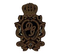 1piece Indian Silk Gold Crown Bee Rooster Gold Cat Horse Shoulder Badges Motifs Embroidery Patches T-Shirt Clothes Decorated Sewing Accessories (O)