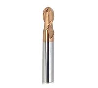 1Pieces Nano Micro Grain Coating Carbide 2 Short Flute Ball Nose End Mills HRC55 Tungsten Carbide Ball Nose End Mill For 3D Engraving Stainless Steel Iron Copper Milling Cutter