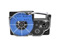1PK 12mm Standard Label Tape Compatible with XR12WE XR12WE2S Cassette Works for KL120 KL430 KL1500 Label Maker(Black on Blue)