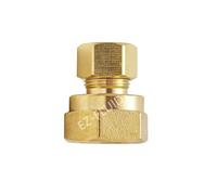 (1Pk) EZ-Fluid 3/8" Comp x 1/4" FIP Compression x FIP Female Adapter Reducing Union Coupling Fittings Connector,LF Brass Compression Tube Fitting Safe for Drinking water Plumbing
