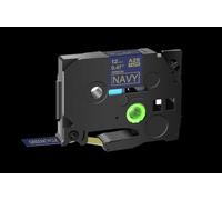 1PK Satin Ribbon Embellish Fabric Tapes 12mm On White Label Tape Compatible With Printer Supplies TZe-R234 RW34 RN34 RW34 Replacement For Part Number TZe-R234(Gold on navy)