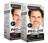 1pk x 2 units Men's Black Hair Dye No.1 | Glamorize Pro Black Rich Colour for Men|No Stain All Natural Smooth Black Hair