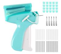 1Plusselect Mini Stitch Gun for Clothes, Portable Clothes Tagging Gun Stitch Sewing Machine, Stitchy Quick Clothing Fixer with 5 Micro Needles, 1000 Black and 2000 White Micro Fasteners 5&8mm (Blue)
