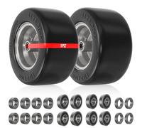 1PZ ZTM-F4T 11x6.00-5 Flat Free Tires, Zero Turn Mower Front Tires, 11x6-5 Solid Mower Wheel for Residential and Commercial, With 5/8" and 3/4"Bearing, 6"- 8" Center Hub, 2 Pack Gray, Load 400lbs
