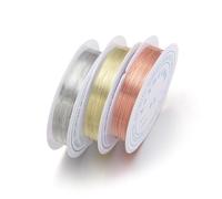 1Roll 0.2/0.25/0.3/0.4/0.5/0.6/0.7/0.8/1mm Sturdy Copper Wire Beading Wire DIY Jewelry Making For Bracelet Necklace Accessories(Mix 3roll,0.4mm 8meters)