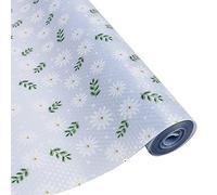 1Roll Drawer Liners, Shelf Liner Kitchen Drawer Mats, Washable Non Adhesive EVA Refrigerator Liners Waterproof Table Placemats for Cupboard, Cabinet, Pantry Shelves-3m,Small daisies on blue