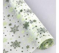 1Roll Drawer Liners, Shelf Liner Kitchen Drawer Mats, Washable Non Adhesive EVA Refrigerator Liners Waterproof Table Placemats for Cupboard, Cabinet, Pantry Shelves-3m,Green snowflake