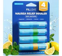 1s Fast Nausea Relief Nasal Stick With 2-in-1 Motion Sickness Ease, 100% Natural Essential Oils For Chemo & Pregnancy Nausea Relief, Non-Drowsy Travel Essentials & Cruise Essentials For Car, Airplane