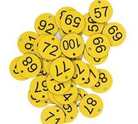 1Set/100Pcs Round Beehive Tag 1~100 Waterproof Numbered Label with A Hole Multi-Purpose Beekeeping Box Sequential Numbers Marker for Lockers and Hotels(Yellow)