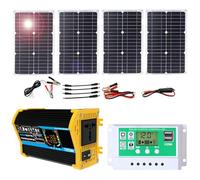 1set 100W Monocrystalline Solar Panel Kit,Lightweight Inverter for RV, Camping,Boat - Complete Off-Grid Power Solution(Black,100W)