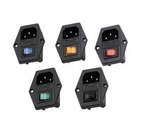1set 10A 250V Inlet Module Plug Rocker Switch Male Power Socket 3 Pin IEC320 C14 switch + Fuse(Red)