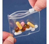 1Set/20Pcs Rolls - Reusable Zipper Bags for Accessories, Pill Organizer and Travel Essentials, 5pc, L