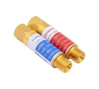 1set/2pcs Oxygen and Acetylene Flashback Preventer Kit, Solid Brass Safety Valve to Prevent Dangerous Operations