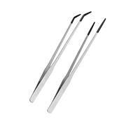 1set/2Piece Steel Reptiles Feeding Tongs Straight & Curved Long Tweezers with Nonslip Tip for Precise Handling Use Straight and Curved Feeding Tongs for Pet