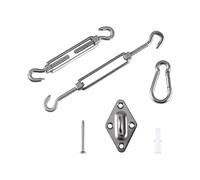 1set 304 Stainless Steel Awning Pad Eye Plates Hooks Set Sunshade Sail Installation Turnbuckle Snap Hardware for Cables Wire Tensioner(140-220mm)
