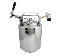 RAMBEX 1set 304 Stainless Steel Keg Bucket+Faucet+Pressure Reducing Gauge, Beer Dispenser Home Brew Beer Brewing Craft Barrel (Color : 18.5L)