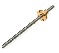 1SET 3D For Printer Screw T6 Stainless Steel Large Lead Trapezoidal Screw Rod 100mm 200mm 300mm 400mm 500mm With Copper Nut(Pitch 1mm-Lead 6mm,250mm)