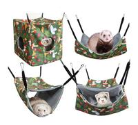 1Set/4Pcs Rat Hammocks Hanging Ferret Hammock with Straps Soft Washable Guinea Pig Bed for Chinchilla Sugar Glider| Rat Bed