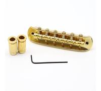 1set 6 String for JazzMaster Guitar Bridge Adjustable Threaded Saddle Guitar Master Bridge For Master Style Electric Guitar(1Set Gold)