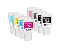 1set 772 Ink Cartridges Compatible For HP DesignJet Z5200 Z5400 | CN629A CN630A CN631A CN632A CN633A CN634A CN635A CN636A, 300ML/Cartridge