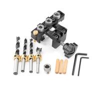 1set Adjustable Doweling Jig Woodworking Pocket 3 in 1 Hole JigBushes Drilling Guide Locator Puncher Tools Dowel Jig Set A