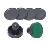 1SET Air Hockey Paddles and Pucks Replacement, Ice Hockey Pushers Table Family Game Black