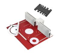 1set Aluminium Router Table Insert Plate Woodworking Trimmer Electric Wood Milling Flip with Miter Gauge for DIY Working Benche(D Red)