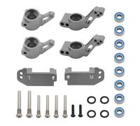 1set Aluminum Caster Blocks Steering Blocks&Rear Stub Axle Carriers With Bearings for 1/10 Traxxas Slash 2WD RC(Titanium)