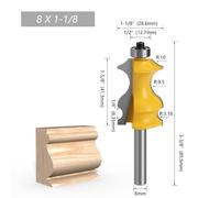 1set Architectural Molding Router Bit Casing Base CNC 8mm Face Woodworking Cutters Tools Mill router 1/2"lock molding frame inch woodworking router picture frame For miter tools keyhole tool