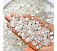 1Set Assorted White Iridescently Snowflake Nails Art Accessories for Creative Projects Random Mix Snowflake Nail Art