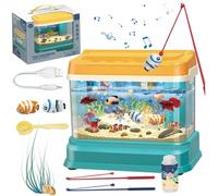 1Set Baby Aquarium Toy with Light & Music Funny Crib Aquarium with 2 Magnetic Fish Fake USB Operation Learning Toy for Children Kids Gift, Toys