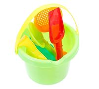 1Set Beach Plastic Sand Buckets and Molds for Outdoor Playing for Sandcastle Building and Beach Games