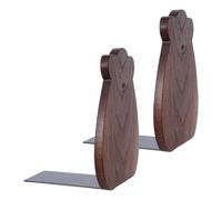 1set Bear Shaped Wooden Bookends for Desk Home Office Storage 2pcs