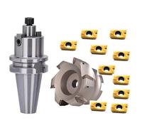 1set BT30 FMB27 BT40 Toolholders+ 1PCS BAP300R/BAP400R+10pcs 1604/1135Carbide Inserts for CNC Lathe Face Endmill Mill Chuck Holder(A,EAP300R-80-27-6T)