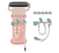 1Set Charms for Apple Watch Straps 40mm 41mm 38mm 44mm 45mm 42mm Women,Decorative Rings for iWatch series 9 8 7 6 5 4 3 se,Fitbit versa/sense,Galaxy Watch Silicone Watch Strap Charms Accessories