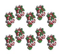 1set Christmas Lapel Pin Metal Brooch in Mistletoe Candy Cane Shape 10pcs