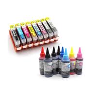 1set CLI-65,Compatible For Canon Refillable Ink Cartridge CLI65 Refill Ink,Compatible For Canon Pro-200 Pro200 Printer One Time Chip part
