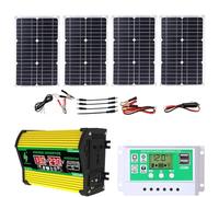 1set Complete 4000W Solar Kit - 100W Monocrystalline Solar Panel + 50A PWM Charge Controller,LCD Display for Off-Grid RV(Unique Colour)