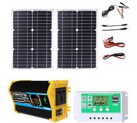 1set Complete 6000W Solar Power System Kit with 50W Panel & Smart LCD Display for RVs, Cabins,Remote Energy Solutions(Black)