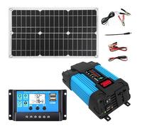 1set Complete Solar Power Kit 4000W Inverter with 18W Panel & 12V 30A Controller - Ideal for Camping and Home Use(220v)