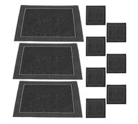 1set Cotton Cocktail Napkins Black for Wedding Table 10pcs | Reusable Washable Cloth, Absorbent 11.5cm Size, Minimalist Modern Style, for Hotel Setups and Dining Decoration