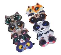 1set Cute Animal Sleeping Eye Masks Breathable Light Blocking Eye Patches for Travel for Deep 10pcs