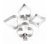 1Set Cute Poker Cookie Cutters Playing Cards Biscuit Molds Fondant Cutter Molds Stainless Steel Different Frames Baking Tool for Cookie Fruit Shapes