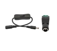 1Set DC 12V Inline 304 Switch Male Female Power Cable ON OFF Switch Power Connector Wire with 5.5 * 2.1mm DC Plug Jack Connector IDGTTLDF(1Set DC Female)