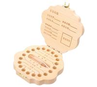 1Set Deciduous Teeth Storage Box Wooden Tooth Keepsake Container with Chinese Zodiac Dragon Design for Storing Lost Teeth and Foetal Hair Practical Present