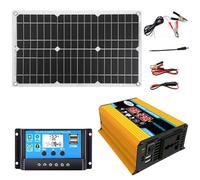 1set Dual Voltage Solar Kit - 4000W Inverter & 18V/18W Panel with 30A Charge Controller for RV, Home, and Boat
